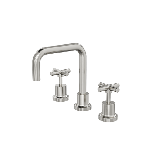 Tre Cross Handle Basin Set - Brushed Nickel