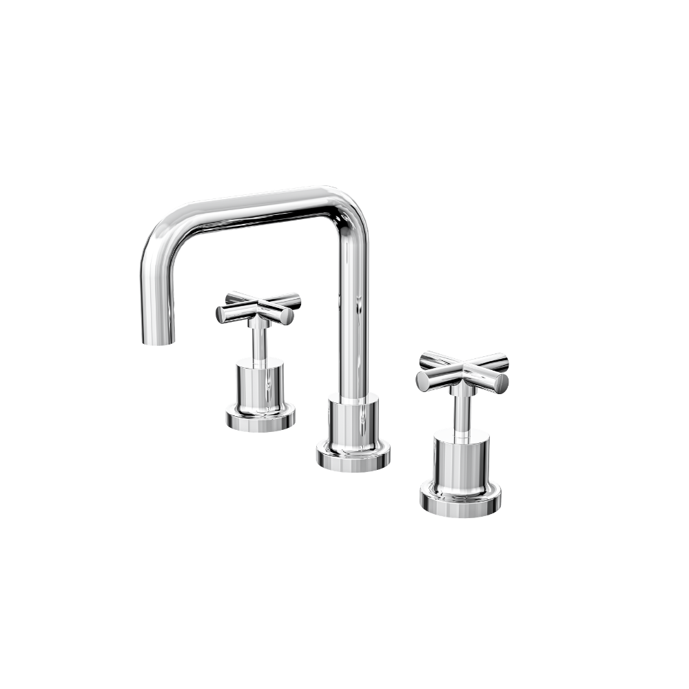 Tre Cross Handle Basin Set - Chrome