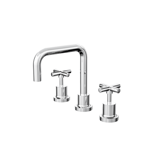 Tre Cross Handle Basin Set - Chrome