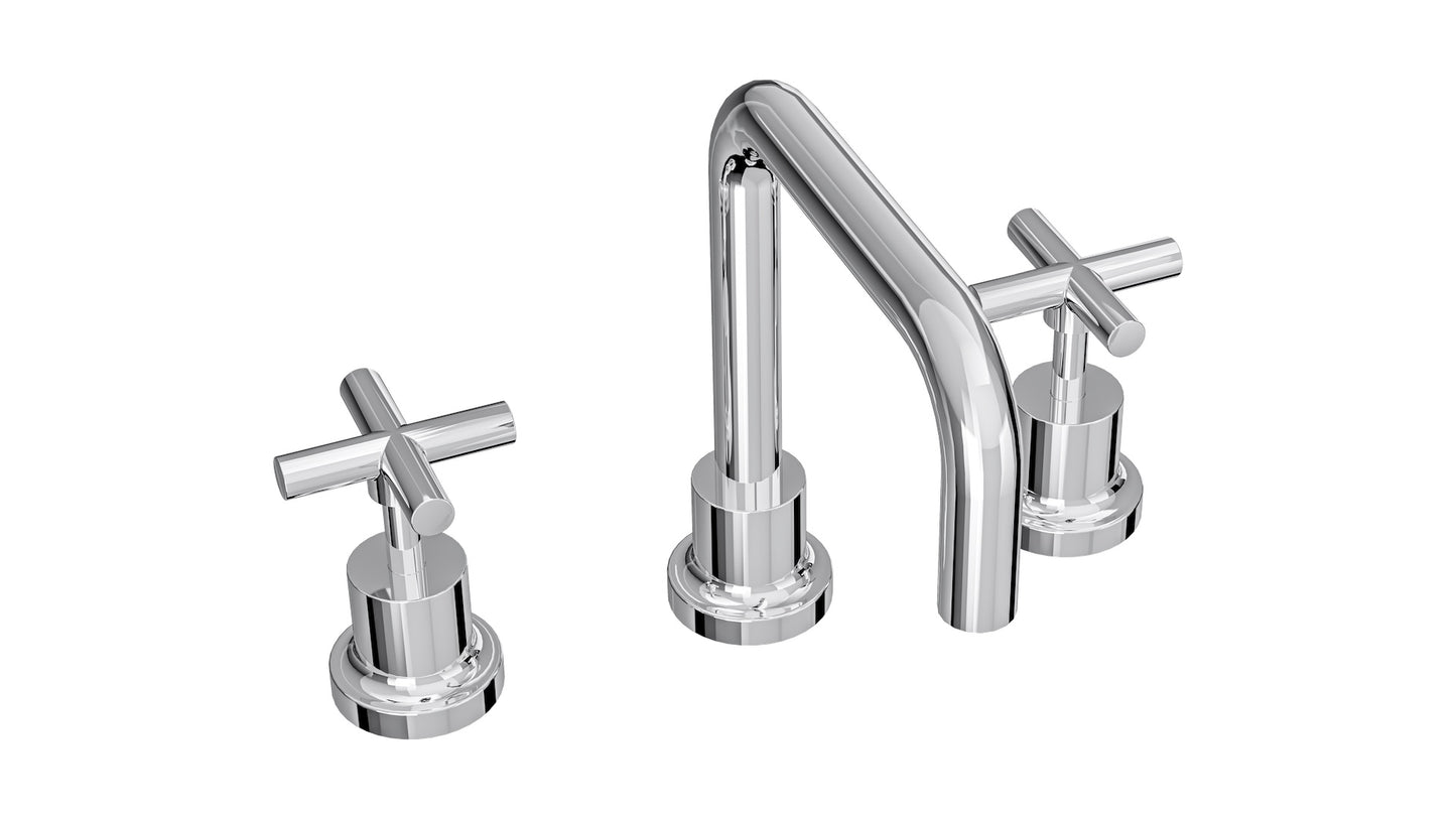 Tre Cross Handle Basin Set - Chrome