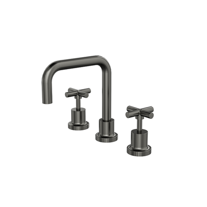Tre Cross Handle Basin Set - Gunmetal