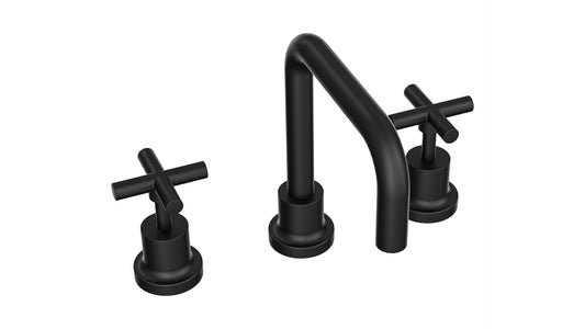Tre Cross Handle Basin Set - Matte Black