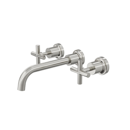 Tre Cross Handle Bath Set - Brushed Nickel