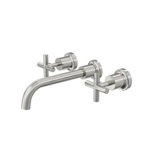 Tre Cross Handle Bath Set - Brushed Nickel