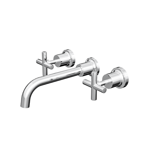 Tre Cross Handle Bath Set - Chrome
