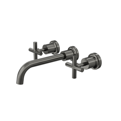 Tre Cross Handle Bath Set - Gunmetal