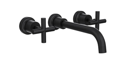 Tre Cross Handle Bath Set - Matte Black