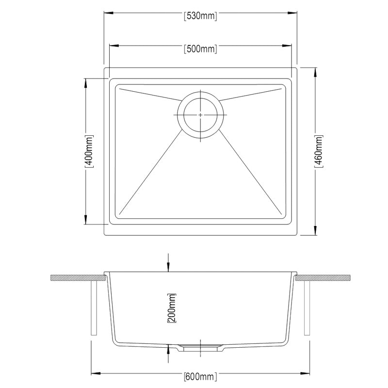 White Carysil Enigma N100S Granite Single Bowl Stone Kitchen Sink 530*460*200mm