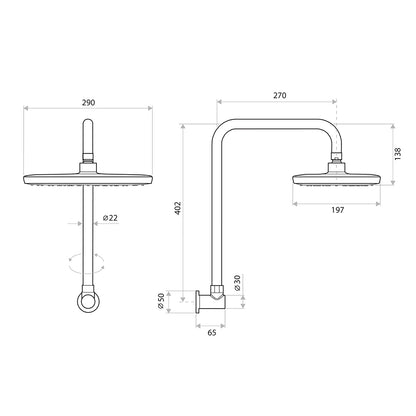 Huntingwood Gooseneck Shower - Chrome