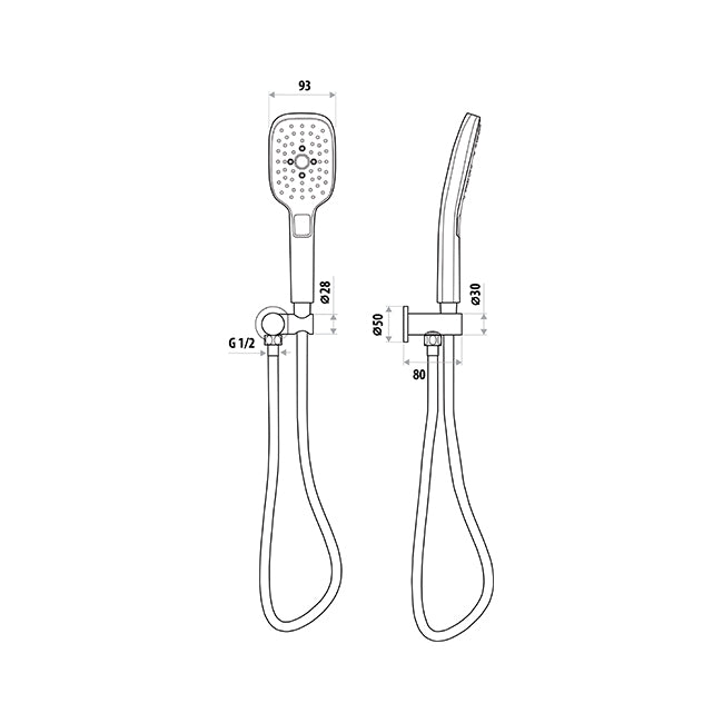 Huntingwood Hand Shower With Wall Bracket - Chrome