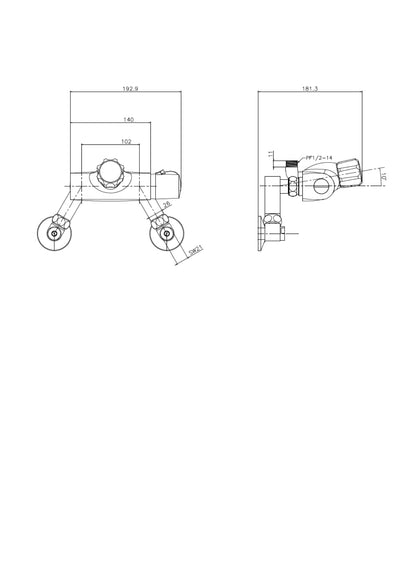Thermo Shower Mixer Only with Fittings