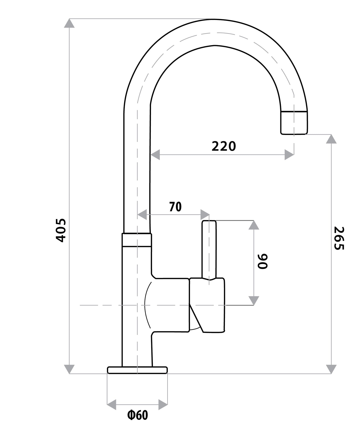 Elle 304 Stainless Steel Sink Mixer - Brushed Gold