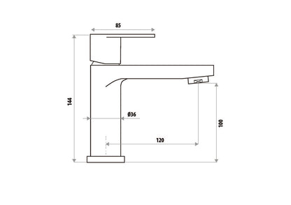 The GABE Leva Basin Mixer - Matte Black with Chrome handle