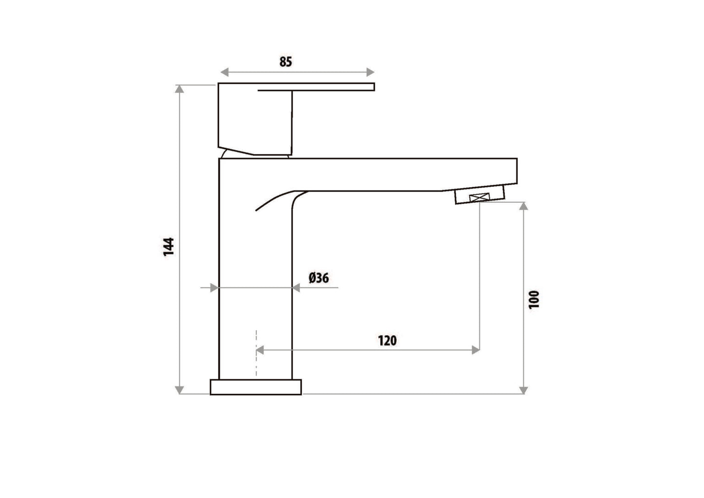 The GABE Leva Basin Mixer - Matte Black