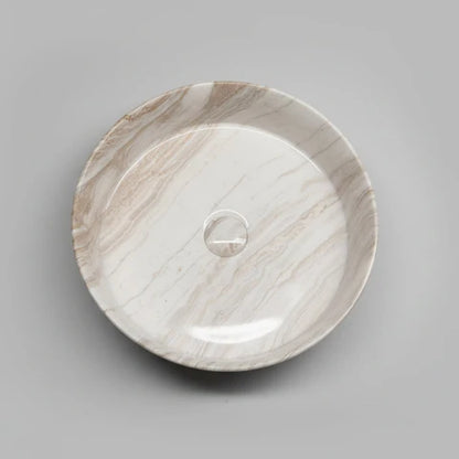 405*405*130mm Stone-look Glossy Finish Above Counter Basin