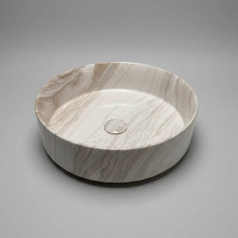 405*405*130mm Stone-look Glossy Finish Above Counter Basin