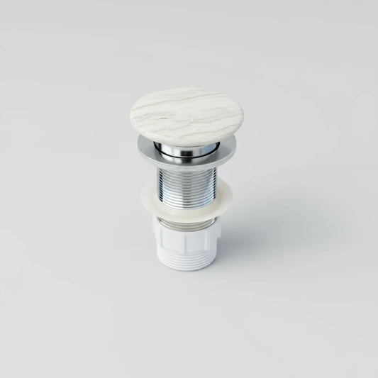 Terra Pop-up waste 32 mm Non-over Flow with Matte Carrara Ceramic Cap