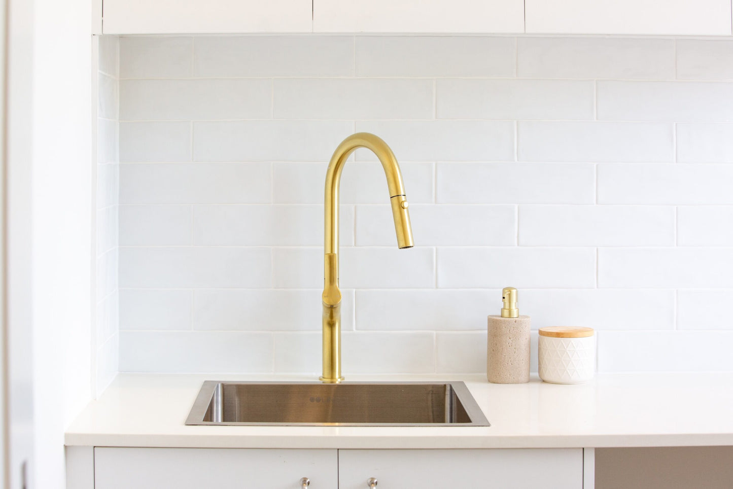 Tish S2 Pull Out Sink Mixer - Brushed Brass