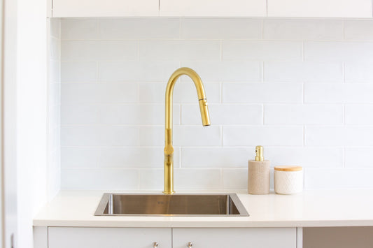 Tish S2 Pull Out Sink Mixer - Brushed Brass