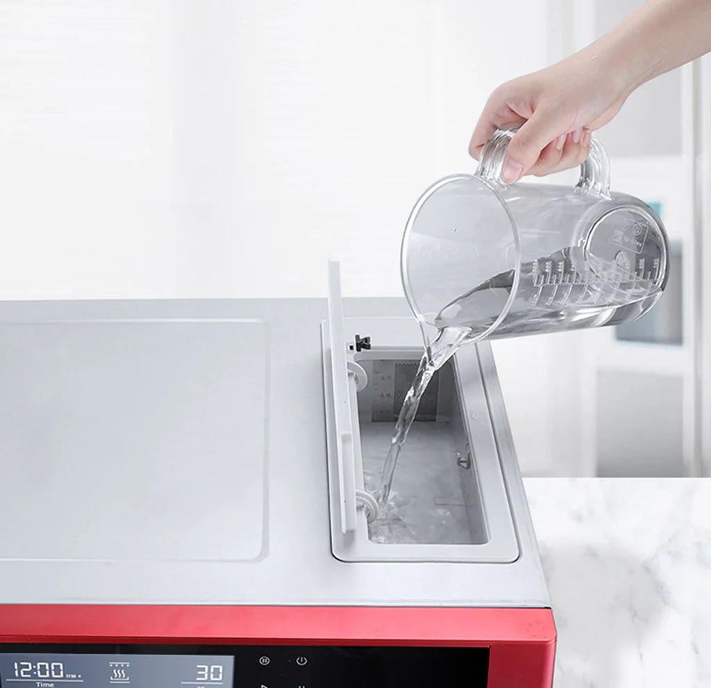 28L Red Freestanding Combi Steam Oven - Steam, Grill, Bake, Top reservoir