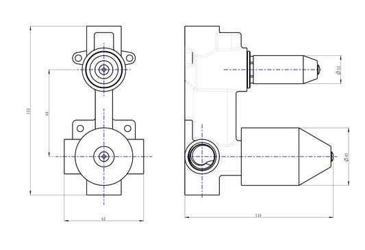 Universal Multifit Wall Mixer with Divertor In Wall Body