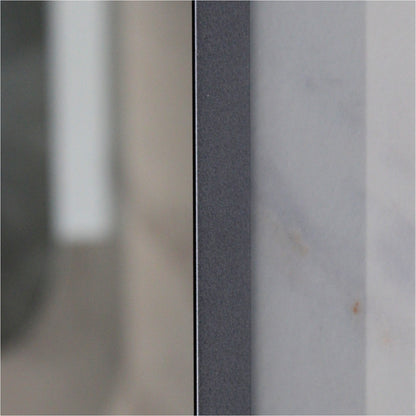 Uni-Gunmetal Grey Arch Framed Mirror -  600x900mm