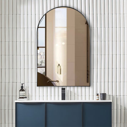 Uni-Matte Black Arch Framed Mirror -  600x900mm