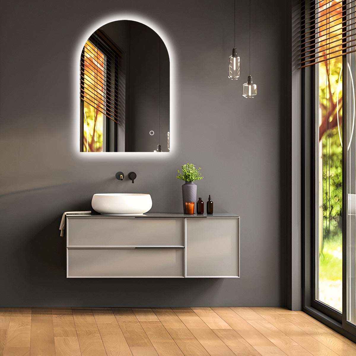 Uni-Arch Backlit LED Framless Mirror - 600x900mm