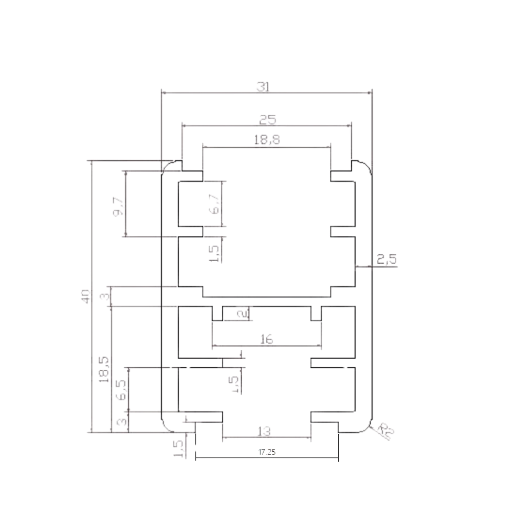 Al 13+18 mm Uni channel-1.8mt - 1 Piece