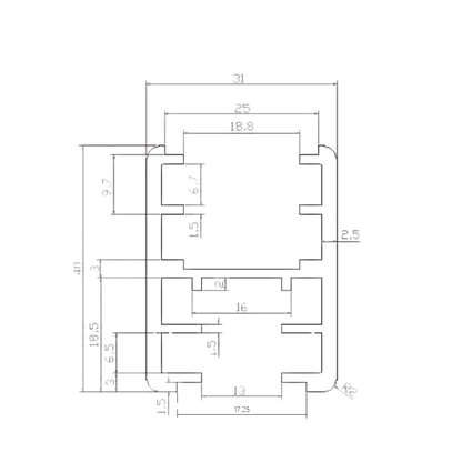Al 13+18 mm Uni channel-1.8mt - 1 Piece