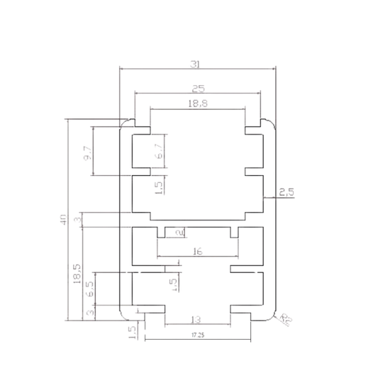 Al 13+18 mm Uni channel-1.8mt - 1 Piece