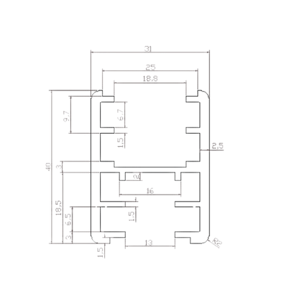 Al 13+18 mm Uni channel-3.6mt - 1 Piece