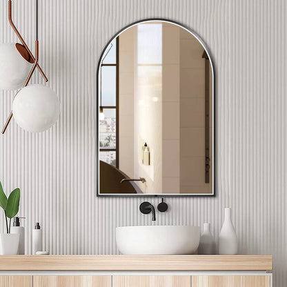 Arch LED Framed Mirror - Gun Metal -  600x900mm