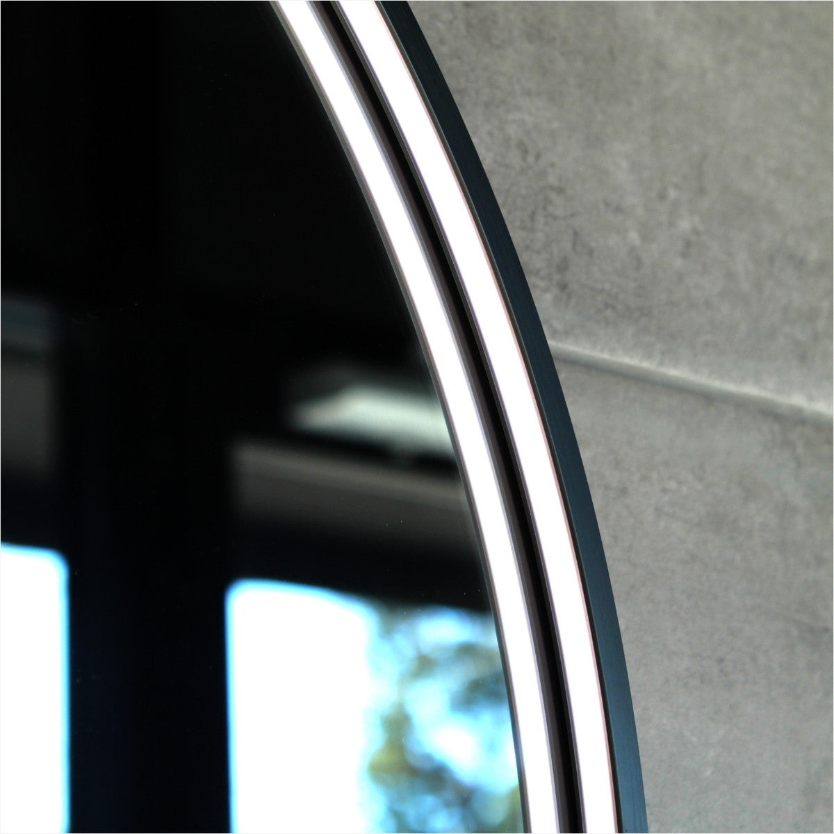 Arch LED Framed Mirror - Gun Metal -  600x900mm