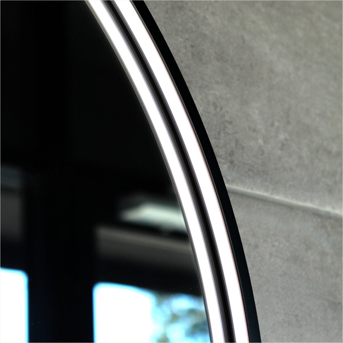 Arch LED Framed Mirror - Matt Black -  600x900mm