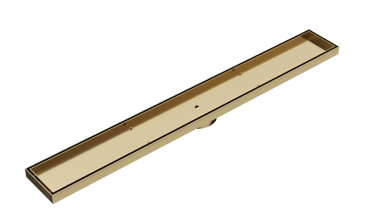 Ezyflow 800mm Tile Insert Linear Waste DN89 - Brushed Brass
