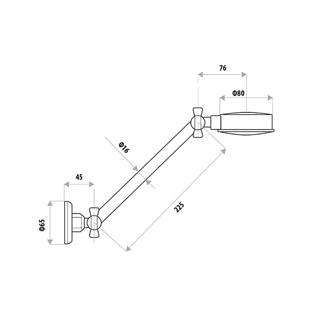 All Directional Shower on LINK LOCK Arm - Chrome
