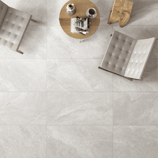 QUARTZITE SERIES - BIANCO GRANULATED Finish - 600X1200 | 1.44 SQM / 2 PCS PER BOX