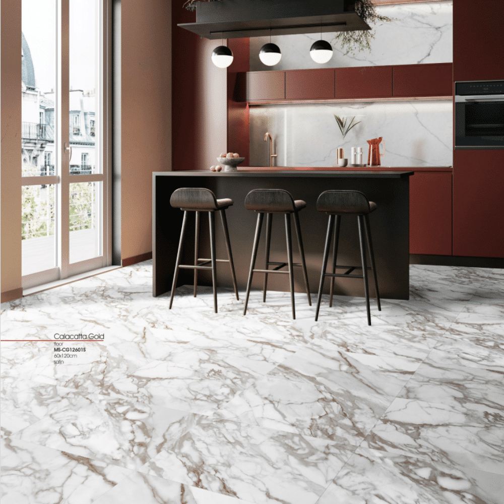 CALACATTA GOLD SERIES - CALACATTA SATIN Finish - 750x1500 | 2.25 SQM / 2 PCS PER BOX