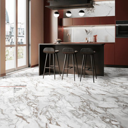 CALACATTA GOLD SERIES - CALACATTA SATIN Finish - 750x1500 | 2.25 SQM / 2 PCS PER BOX