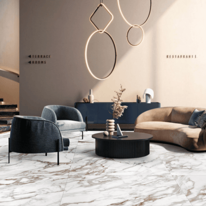 CALACATTA GOLD SERIES - CALACATTA SATIN Finish - 750x1500 | 2.25 SQM / 2 PCS PER BOX