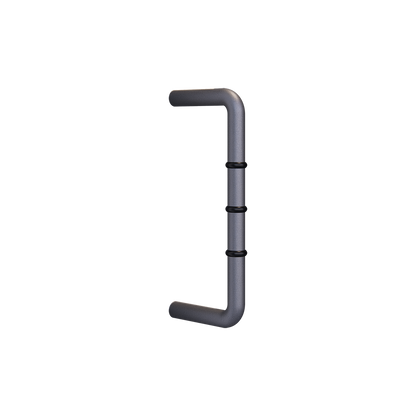 “D” Handle with Clear Rubber Stoppers – 128mm C to C - Graphite