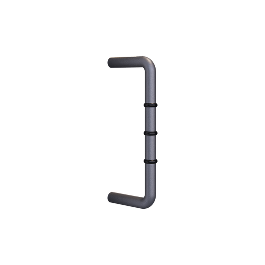 “D” Handle with Clear Rubber Stoppers – 128mm C to C - Graphite