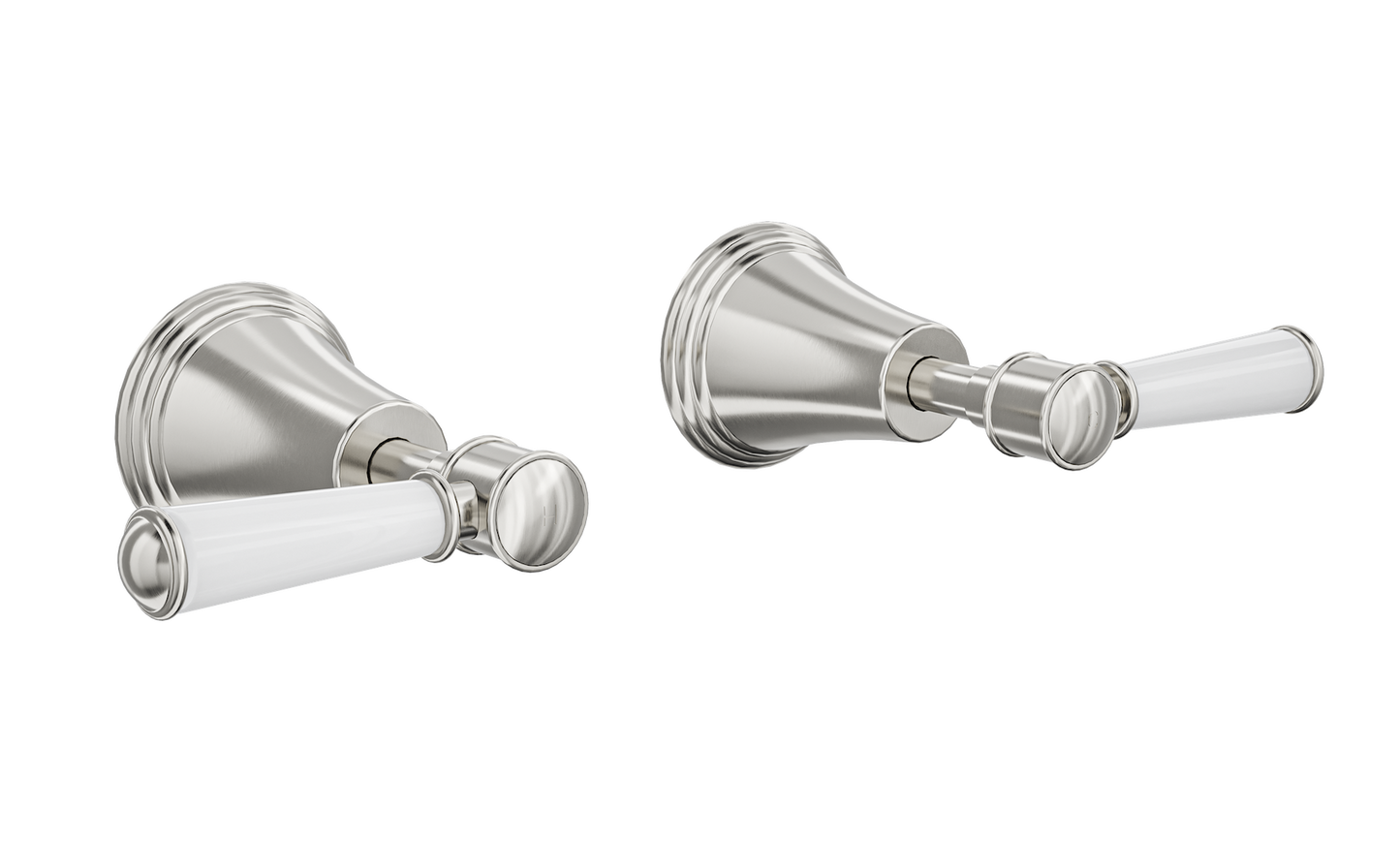 Vintage Lever Handle Wall Top Assemblies - Brushed Nickel