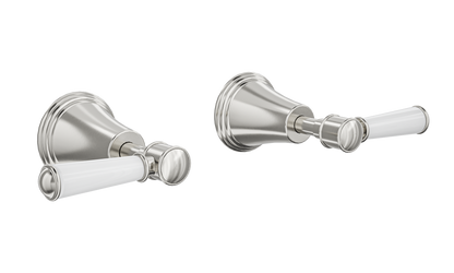 Vintage Lever Handle Wall Top Assemblies - Brushed Nickel