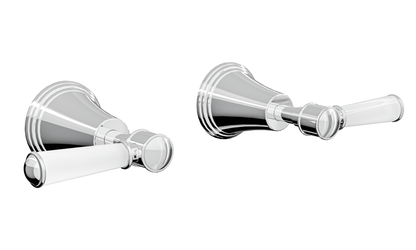 Vintage Lever Handle Wall Top Assemblies - Chrome