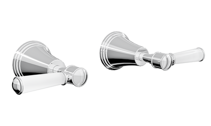Vintage Lever Handle Wall Top Assemblies - Chrome