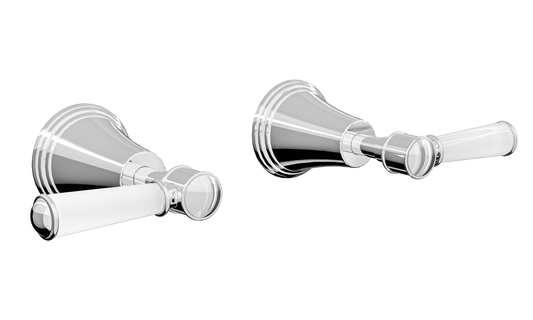 Vintage Lever Handle Wall Top Assemblies - Chrome