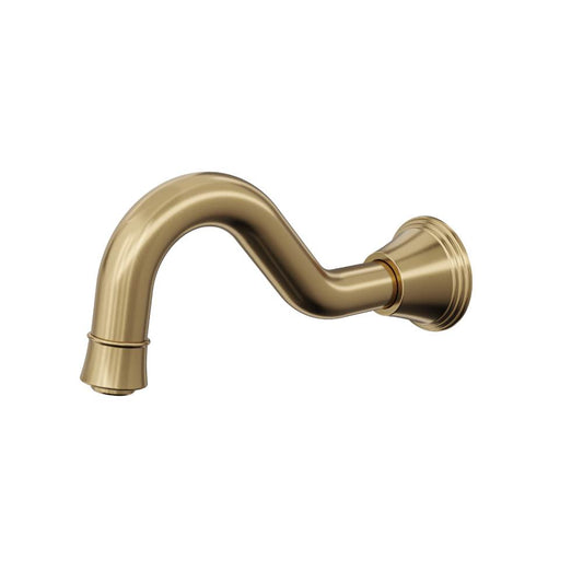 Vintage Wall Mount Bath Spout - Brushed Brass