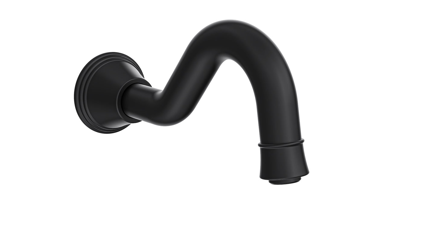Vintage Wall Mount Bath Spout - Matte Black